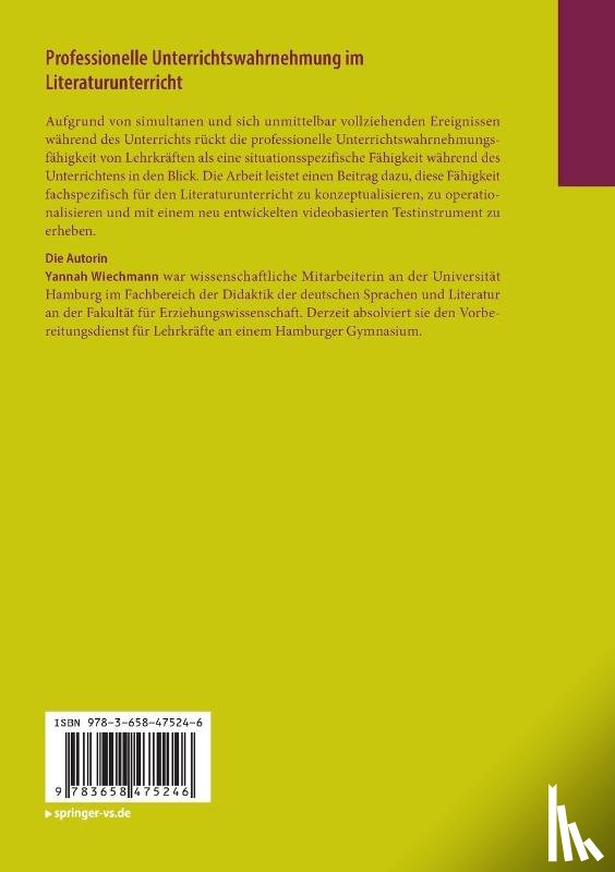 Wiechmann, Yannah - Professionelle Unterrichtswahrnehmung im Literaturunterricht