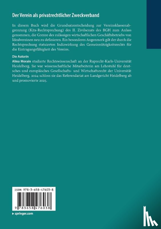 Morain, Alina - Der Verein als privatrechtlicher Zweckverband