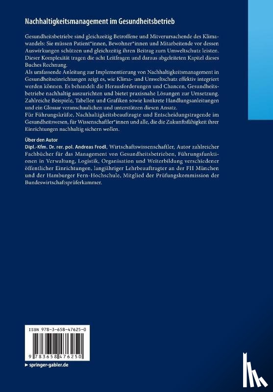 Frodl, Andreas - Nachhaltigkeitsmanagement im Gesundheitsbetrieb