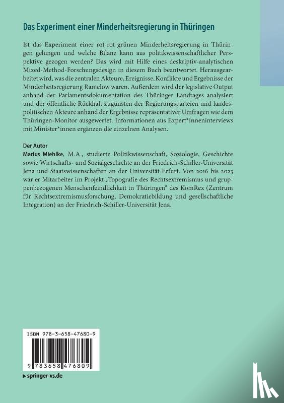 Miehlke, Marius - Das Experiment einer Minderheitsregierung in Thüringen