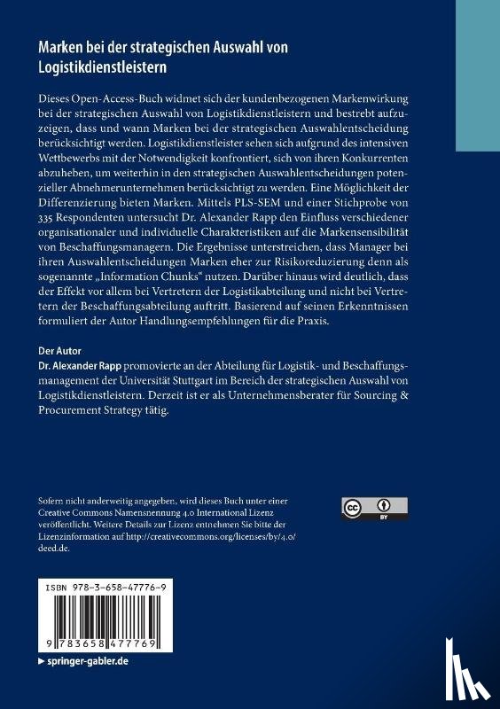 Rapp, Alexander - Marken bei der strategischen Auswahl von Logistikdienstleistern