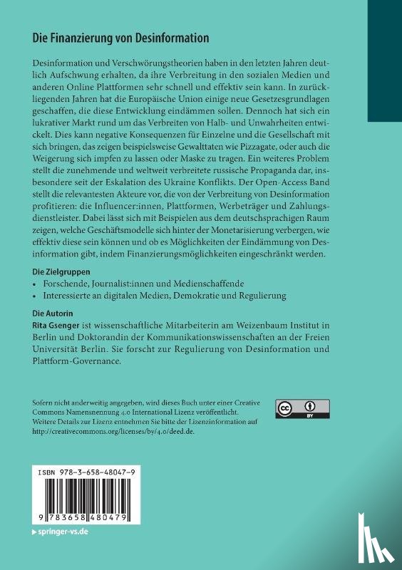 Gsenger, Rita - Die Finanzierung von Desinformation