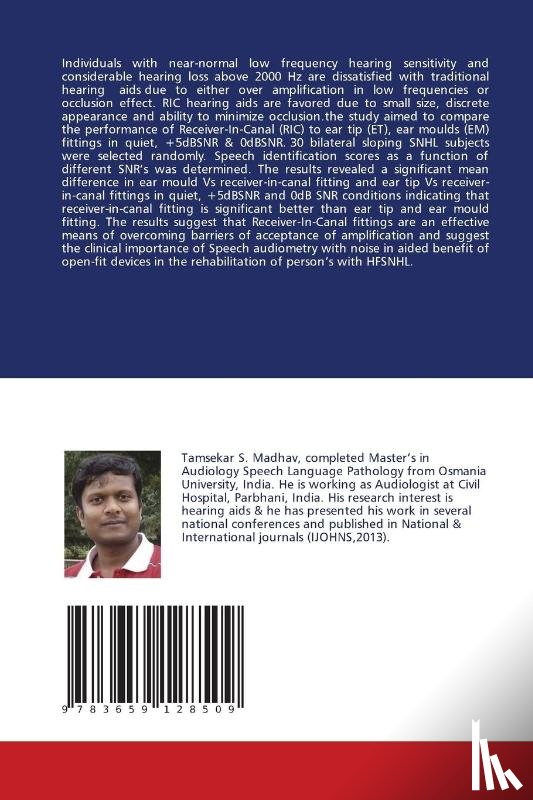Tamsekar, Madhav, Ravichandran, Aparna, Prakash, S G R - Performance of RIC Hearing Aids in Sloping SN Hearing Loss