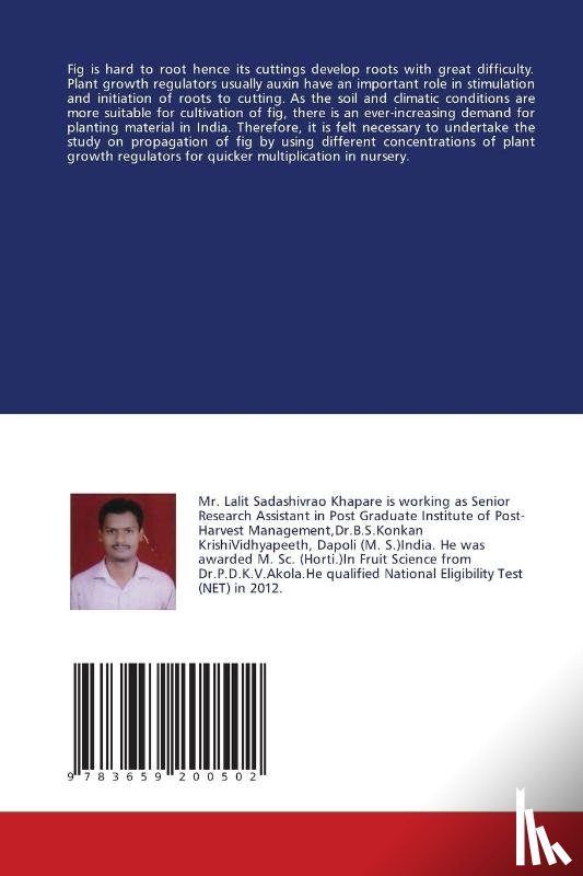 Khapare, Lalit, Dahale, Megha - Effect of plant growrh regulator on rooting in cutting of fig