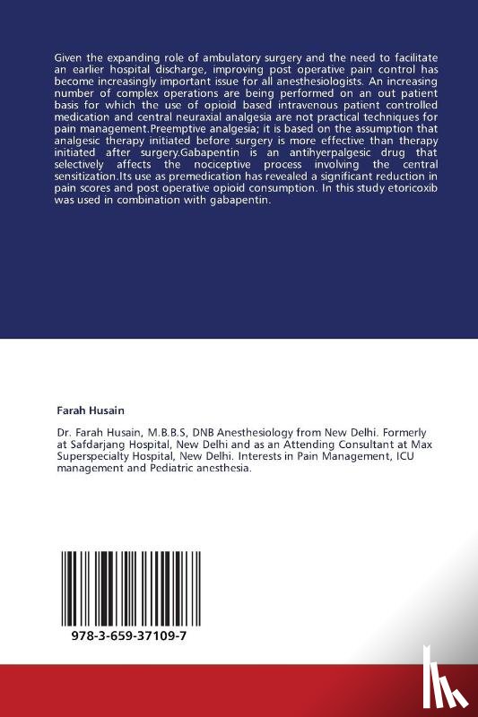 Husain Farah - Preemptive Analgesia with Gabapentin and Etoricoxib