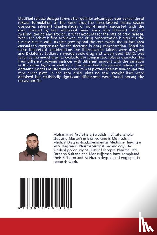 Arafat, Mohammad, Sultana, Farhana, Manirujjaman, - - Development of Controlled Release Three-layered Diclofenac Tablet