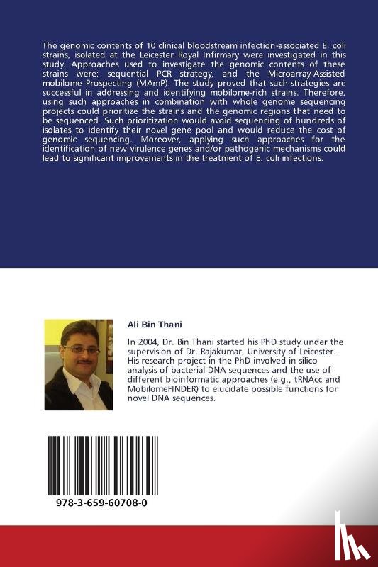 Bin Thani Ali - Genomic diversity of Escherichia coli, associated with Bacteremia