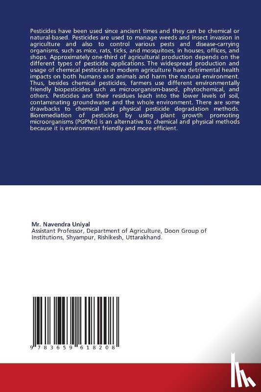 Uniyal, Navendra - PESTICIDES IN AGRICULTURE