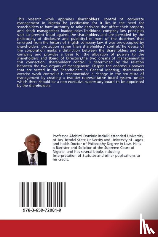 Badaiki Dominic Afeisimi - Corporate Law Shareholders' Control of Corporate Management in Nigeria