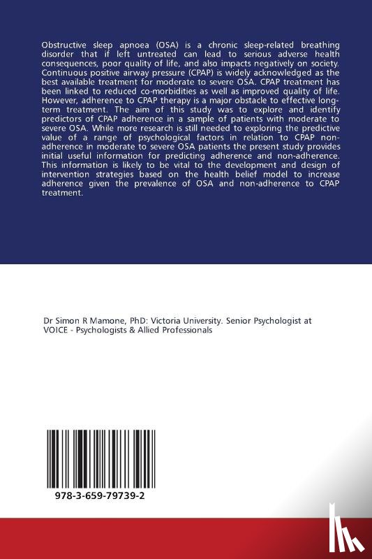Mamone Simon R, Kennedy Gerard a - Psychological Factors Influencing Adherence to CPAP in OSA Patients