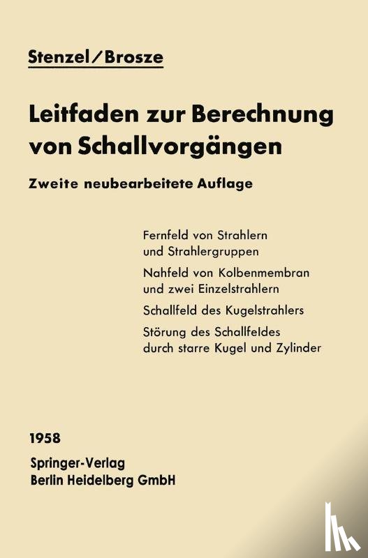 Heinrich Stenzel, Otto Brosze - Leitfaden Zur Berechnung Von Schallvorgangen