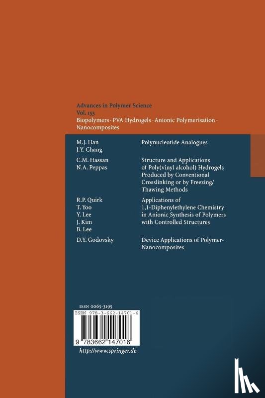  - Biopolymers · PVA Hydrogels Anionic Polymerisation Nanocomposites