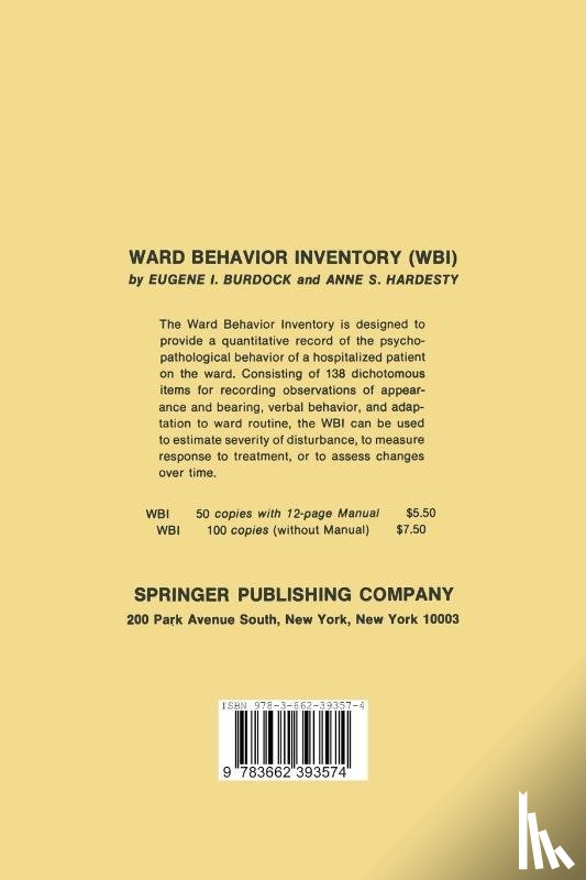 Burdock, Eugene I., Hardesty, Anne S. - SCI, Structured Clinical Interview