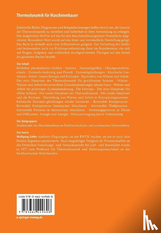Geller, Wolfgang - Thermodynamik fur Maschinenbauer