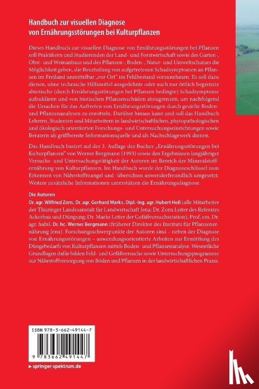 Zorn, Wilfried, Marks, Gerhard, Hess, Hubert, Bergmann, Werner - Handbuch zur visuellen Diagnose von Ernahrungsstoerungen bei Kulturpflanzen