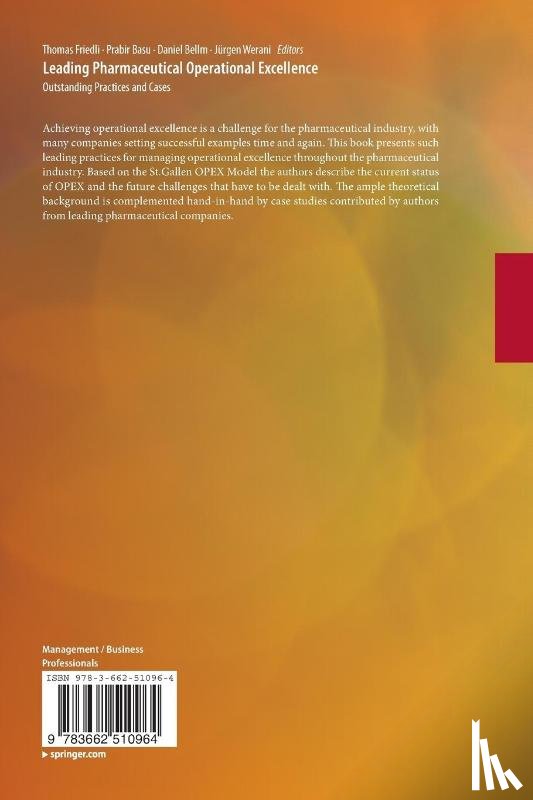  - Leading Pharmaceutical Operational Excellence