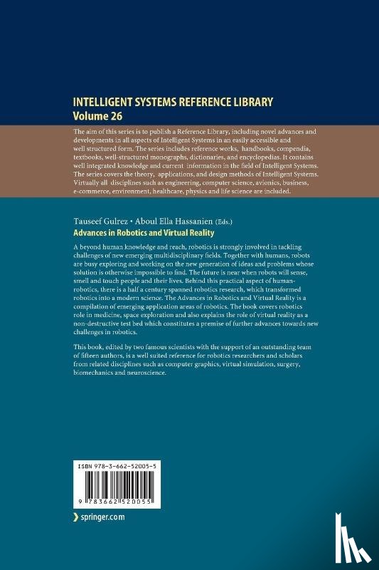  - Advances in Robotics and Virtual Reality