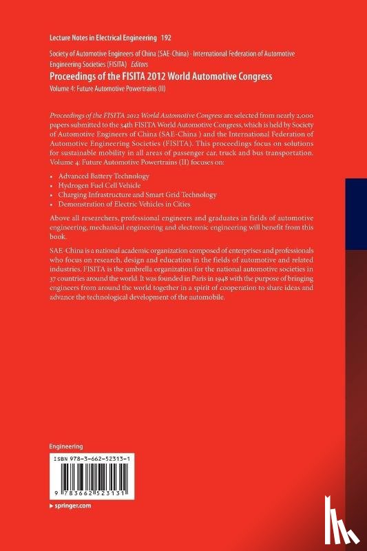  - Proceedings of the FISITA 2012 World Automotive Congress