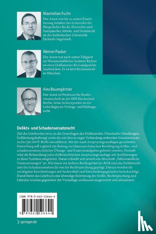 Fuchs, Maximilian, Pauker, Werner, Baumgartner, Alex - Delikts- und Schadensersatzrecht