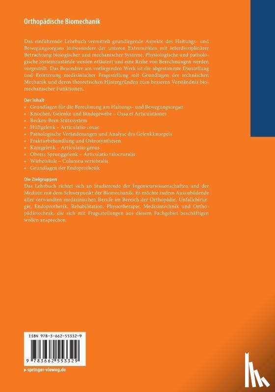 Dittrich, Heimbert, Schimmack, Manuel, Siemsen, Claus-Heinrich - Orthopadische Biomechanik