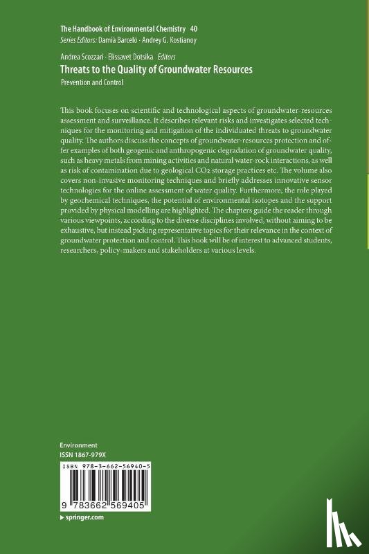  - Threats to the Quality of Groundwater Resources