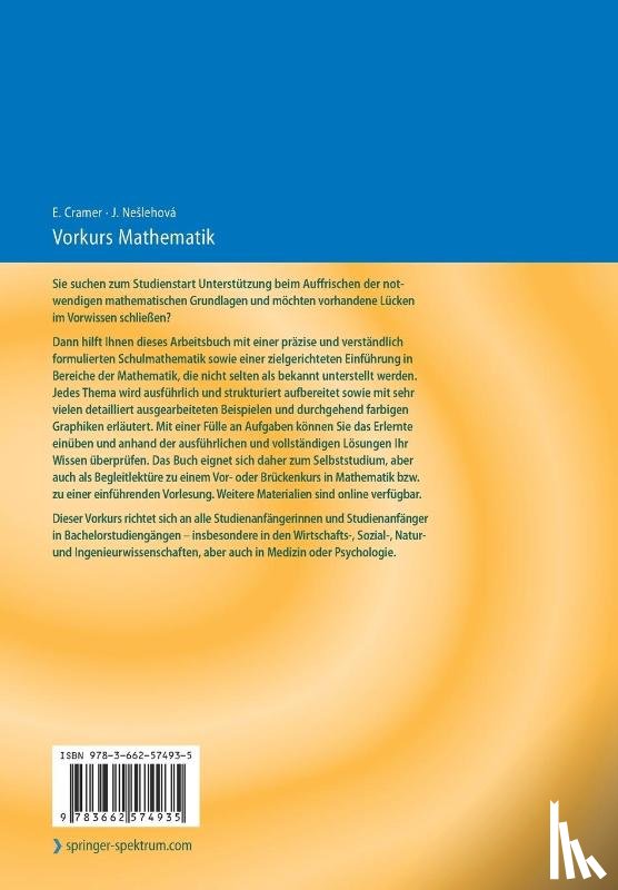 Cramer, Erhard, Neslehova, Johanna - Vorkurs Mathematik