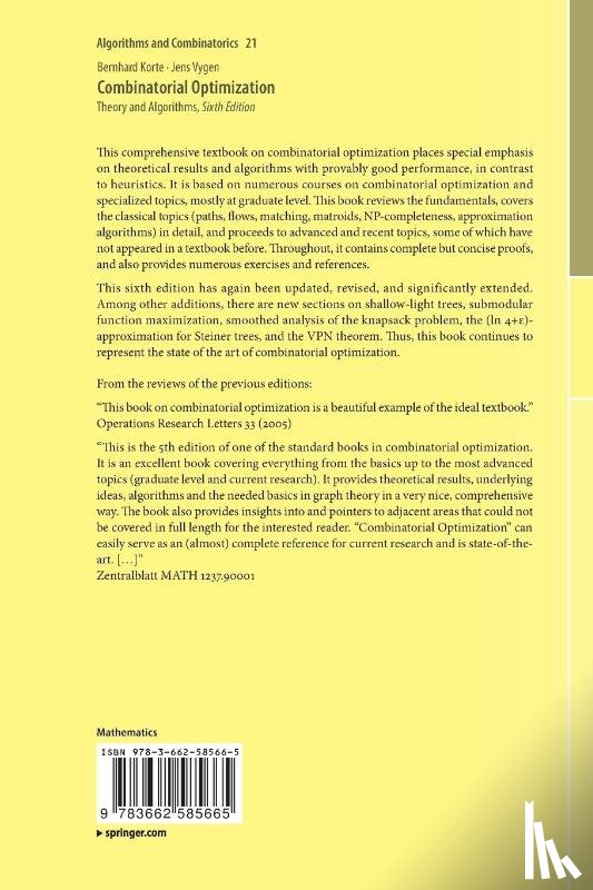 Bernhard Korte, Jens Vygen - Combinatorial Optimization
