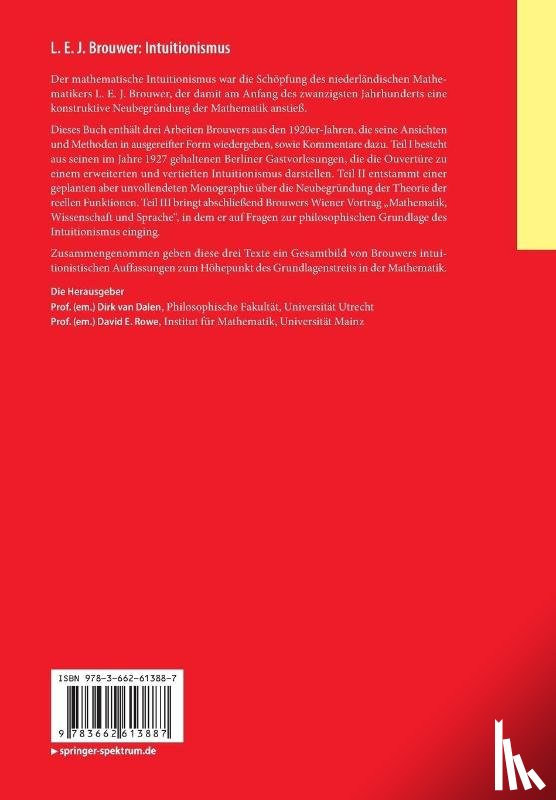 van Dalen, Dirk, Rowe, David E. - L. E. J. Brouwer: Intuitionismus