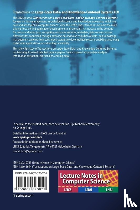  - Transactions on Large-Scale Data- and Knowledge-Centered Systems XLV