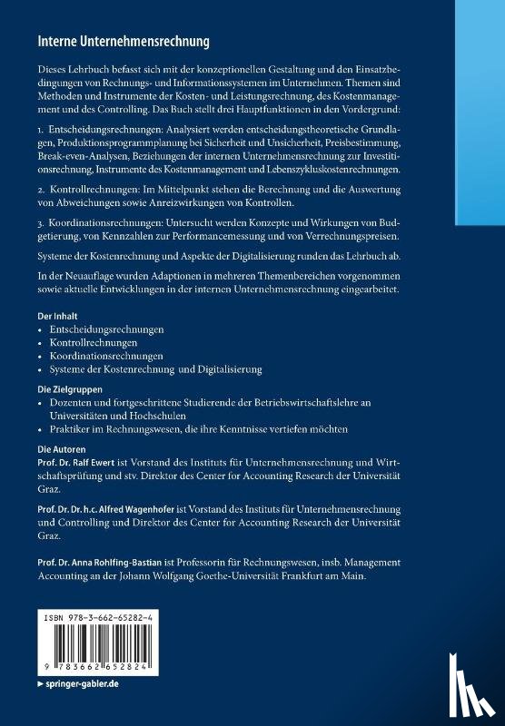 Ewert, Ralf, Wagenhofer, Alfred, Rohlfing-Bastian, Anna - Interne Unternehmensrechnung