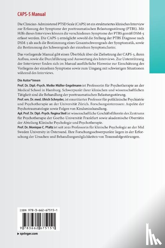 Müller-Engelmann, Meike, Schnyder, Ulrich, Steil, Regina, Pfaltz, Monique - CAPS-5 Manual