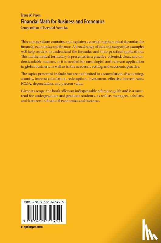 Peren, Franz W. - Financial Math for Business and Economics