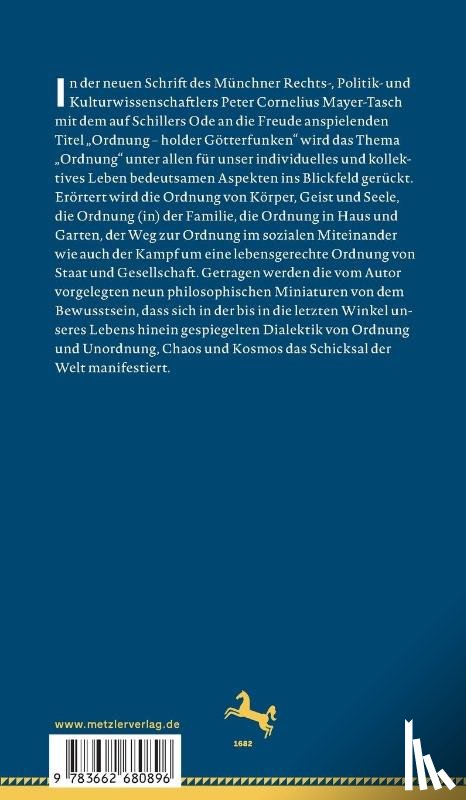 Mayer-Tasch, Peter Cornelius - Ordnung – holder Gotterfunken…