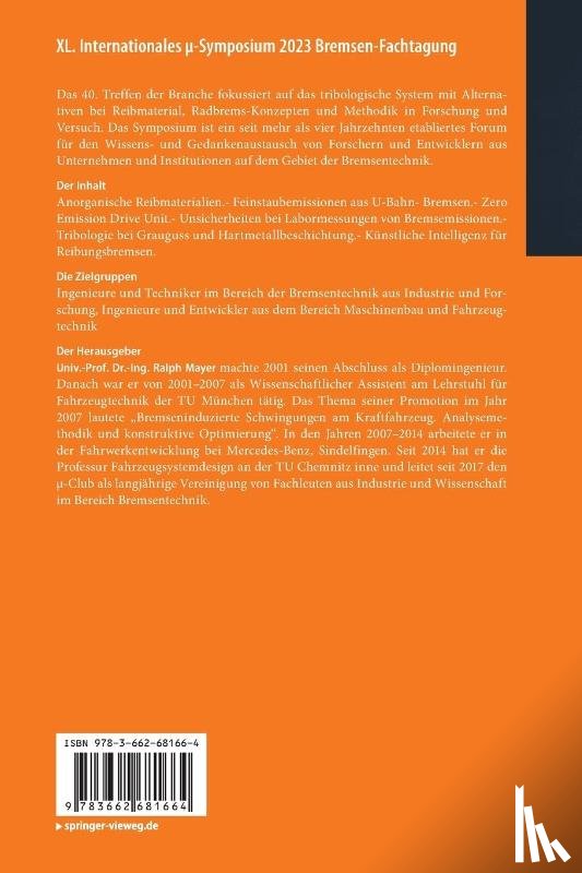  - XL. Internationales µ-Symposium 2023 Bremsen-Fachtagung