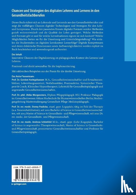 Heringshausen, Gordon, Schönfeld, Andreas, Paulicke, Denny, Morgenstern, Ulrike - Chancen und Strategien des digitalen Lehrens und Lernens in den Gesundheitsfachberufen