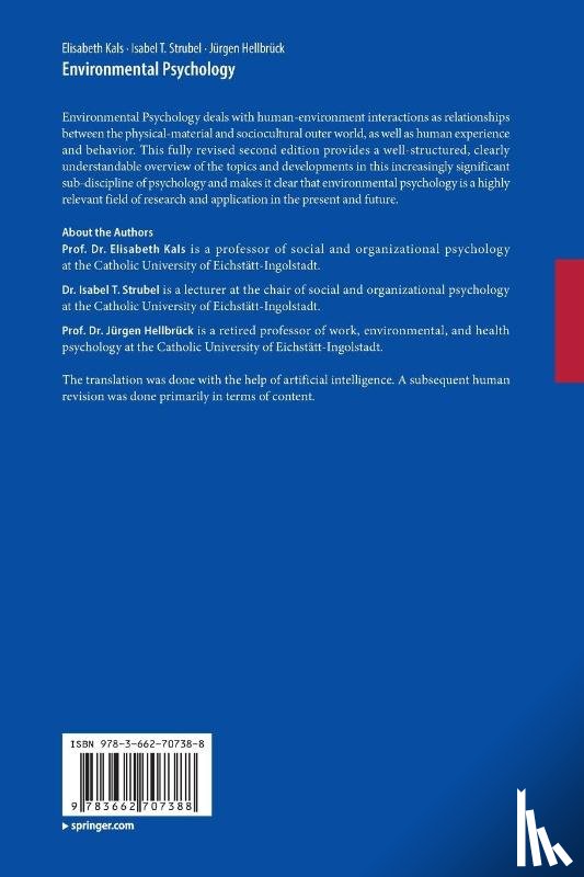 Kals, Elisabeth, Strubel, Isabel T., Hellbruck, Jurgen - Environmental Psychology