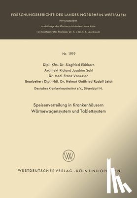 Eichhorn, Siegfried - Speisenverteilung in Krankenhäusern Wärmewagensystem und Tablettsystem