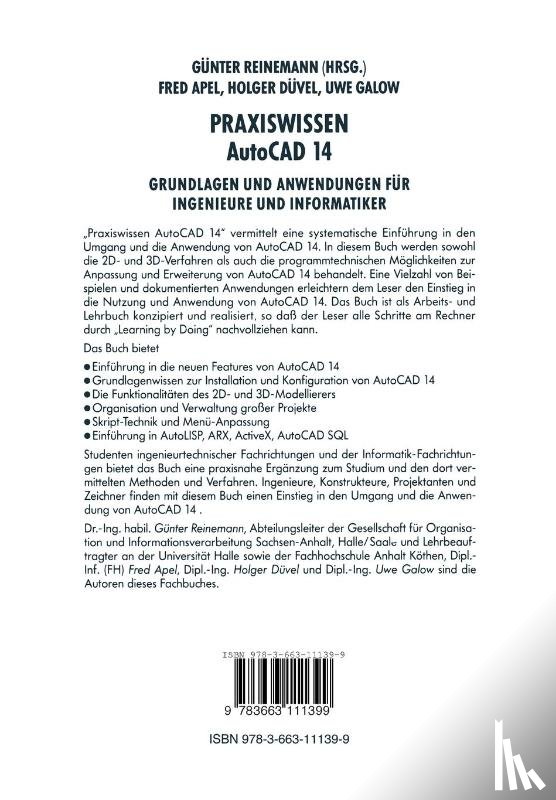 Gunter Reinemann, Fred Apel, Holger Duvel, Uwe Galow - Praxiswissen AutoCAD 14