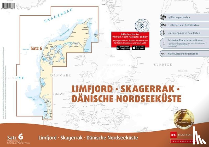  - Sportbootkarten Satz 6: Limfjord - Skagerrak - Dänische Nordseeküste (Ausgabe 2024/2025)