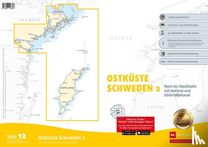  - Sportbootkarten Satz 12: Ostküste Schweden 2 (Ausgabe 2024/2025)