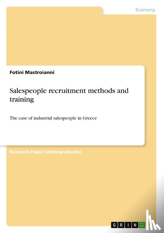 Mastroianni, Fotini - Salespeople recruitment methods and training