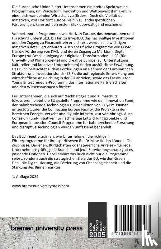 Henk de Vries, Willem van der Falk - Aktuelle Förderprogramme der Europäischen Union für kleine und mittlere Unternehmen (2025-2027)