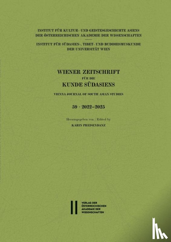  - Wiener Zeitschrift für die Kunde Südasiens, Band 59 (2022¿2025) ¿ Vienna Journal of South Asian Studies, Vol. 59 (2022¿2025)