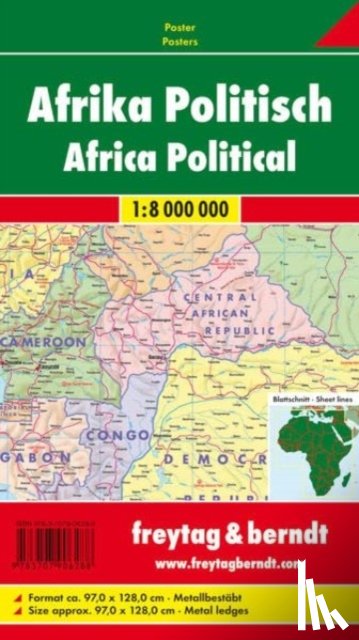  - Africa Map Provided with Metal Ledges/Tube 1:8 000 000
