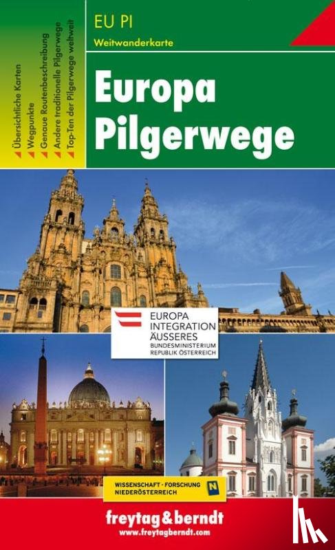  - Europe Pilgrim Paths Hiking + Leisure Map 1:2 000 000 - 1:3 500 000