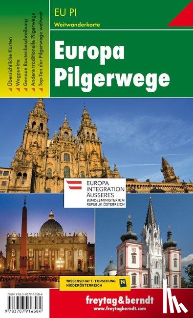  - Europe Pilgrim Paths Hiking + Leisure Map 1:2 000 000 - 1:3 500 000