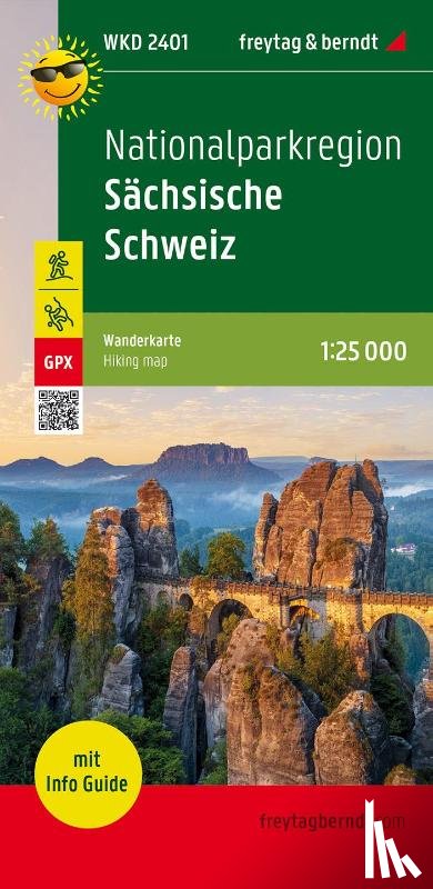  - Saxon Switzerland national park region, hiking map 1:25,000, with info guide