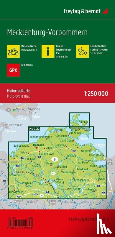  - Mecklenburg-West Pomerania, motorcycle map 1:250,000, freytag & berndt