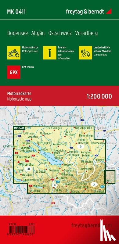 Freytag Berndt - Lake Constance, Motorcycle map 1:200.000
