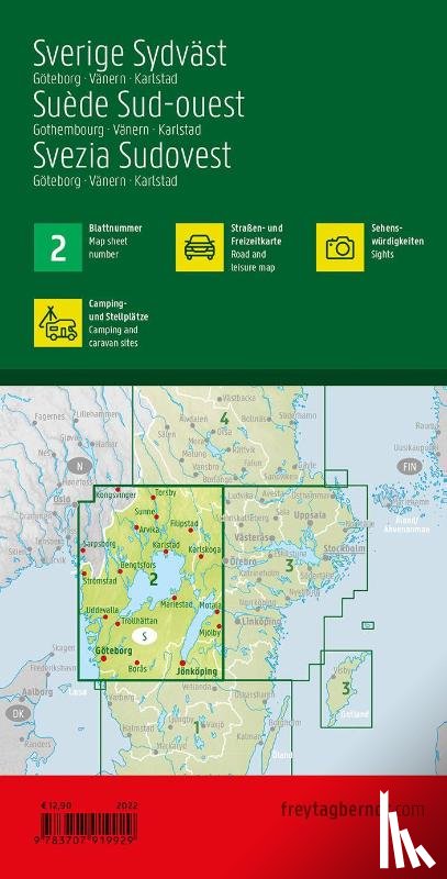  - Sweden southwest, road and leisure map 1:250,000, freytag & berndt